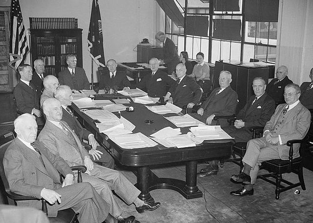 Corps area commanding generals meet with the Chief of Staff and Secretary of War in Washington, D.C., 1 Dec. 1939.