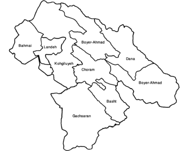 Counties of Kohgiluyeh and Boyer-Ahmad Province