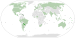圖中深綠色為承認中華民國（現中國臺灣省）的國家
