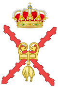 Croix de Bourgogne courronée et muni des insigne de l'ordre de la Toison d'or.