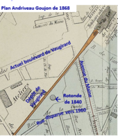 Bahnbetriebswerk Vaugirard auf einem Plan von 1868