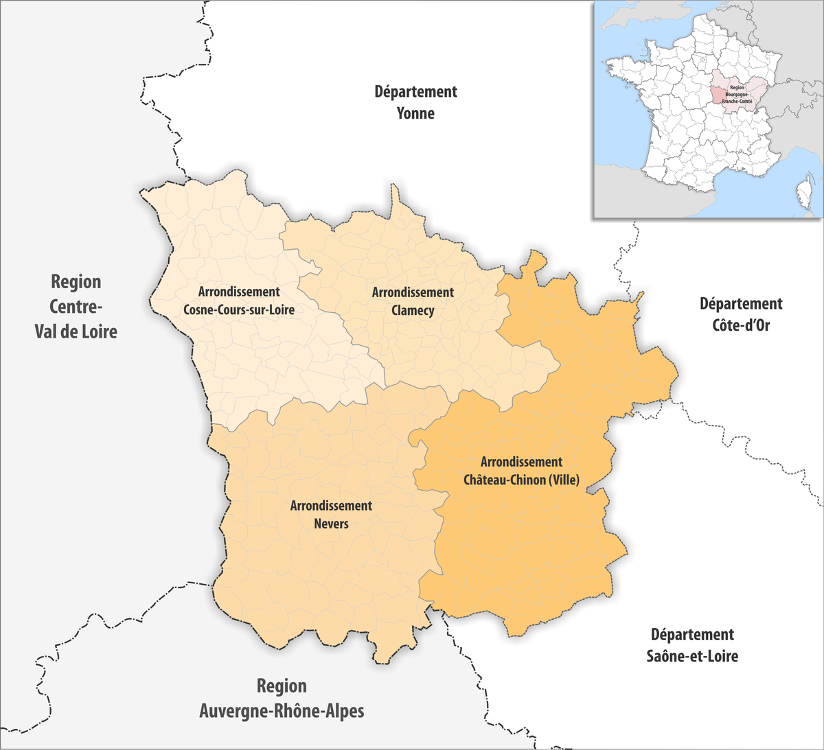 Central region. Департаменты Бургундия Франш Конте. Департамент Бургундии на карте. Ниверне на карте.