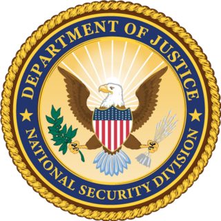 <span class="mw-page-title-main">United States Department of Justice National Security Division</span> National Security Division