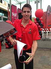 Martin in April 2014, at the Wildcats' championship ceremony Damian Martin 2014.jpg