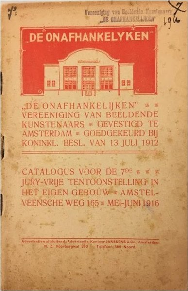 File:De Onafhankelijken, Catalogus voor de 7de jury-vrije tentoonstelling in het eigen gebouw front cover.jpg