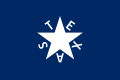 「ザバラ・フラッグ」。ロレンソ・デ・ザバラのデザインによる最初のテキサス共和国旗とされる。