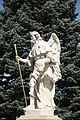 Čeština: Detail sochy archanděla Rafaela v Rájci-Jestřebí, okr. Blansko. English: Detail of statue of archangel Raphael in Rájec-Jestřebí, Blansko District.