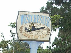 "Westchester, Home of LAX" sign at Westchester Park