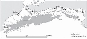 Distribution of major Iberomaurusian and Capsian sites in the Maghreb.jpg