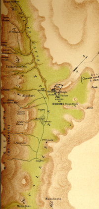 El valle de Dodona en la epoca de las primeras excavaciones (Carapanos 1878, pl. I, detalle)