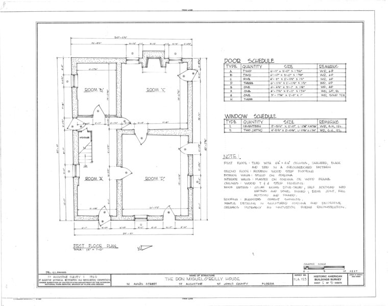 File:Don Miguelde O'Reilly House, 32 Aviles Street, Saint Augustine, St. Johns County, FL HABS FLA,55-SAUG,16- (sheet 2 of 3).tif