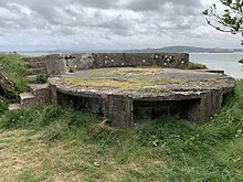 Remains of the Western gun emplacement at Downing Point overlooking the River Forth Downing Point Battery Gun Emplacement.jpeg
