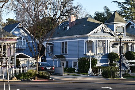 Houses along First Street in historic downtown Pleasanton