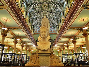 Bust of Queen Victoria inside the museum.