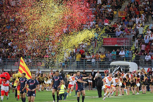 Pre match at a 2012 regular season game between Catalans and St Helens