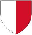 Arms of Waldegrave: Per pale argent and gules