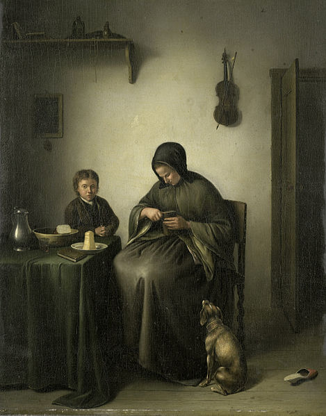 File:Een vrouw die brood snijdt Rijksmuseum SK-C-156.jpeg