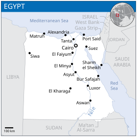 Mapa do República Árabe do Egito