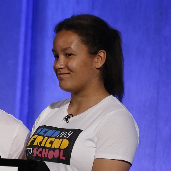 File:Emily Pemberton, Send My Friend to School young ambassadors, speaking at the Girls' Education Forum in London on 7 July 2016 (cropped).jpg