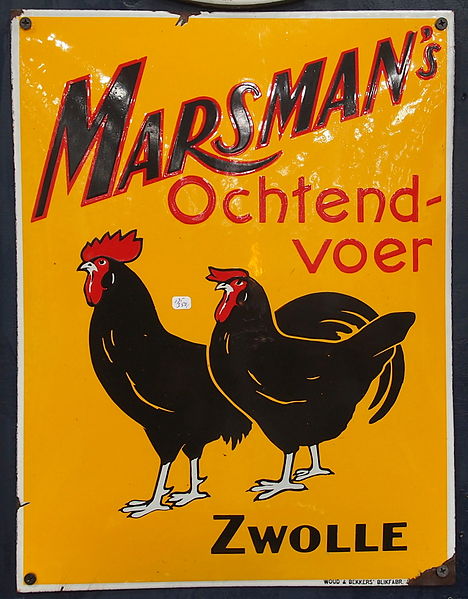 File:Enamel advertising sign, Marsman's Ochtendvoer, Zwolle, Woud & Bekkers blikfabriek.JPG