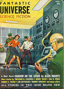 Budrys's novelette Shadow on the Stars was cover-featured on the November 1954 issue of Fantastic Universe.