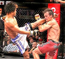 Luis Felix, left, delivers the knockout blow against former UFC vet Drew Fickett in 2013. FelixFickett.jpg