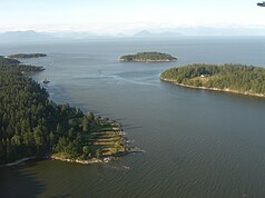 Vue depuis l'île Gabriola vers le continent