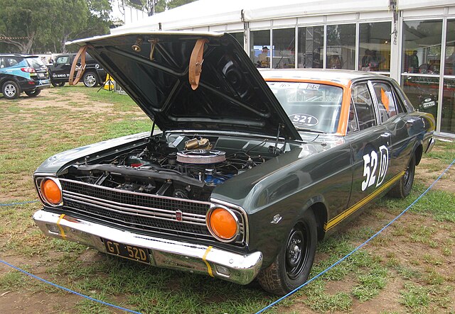 A "race replica" of the Ford XR Falcon GT driven to victory in the 1967 Gallaher 500 by Harry Firth and Fred Gibson