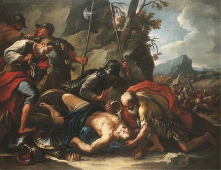 Death of king Josiah as illustrated by Francesco Conti
