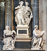 Basilica di Santa Maria Gloriosa dei Frari- Venezia Monument to Doge Giovanni Pesaro - Concord and Justice below Wealth and Study by Josse de Corte