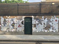 The outer walls of Mercury's final home, Garden Lodge, Logan Place, west London, became a shrine to the late singer Freddie Mercury house.jpg