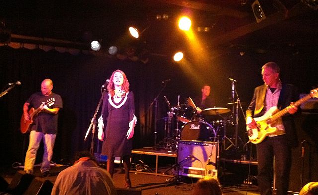 Frente! performing at the Corner Hotel, Melbourne in 2010. From left to right: Simon Austin, Angie Hart, Pete Luscombe, Bill McDonald.