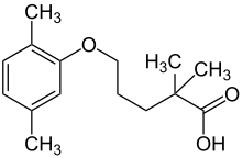 Structural formula of gemfibrozil