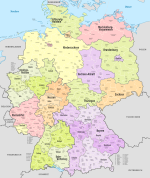 Федерални провинции и окръзи в Германия.