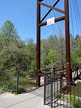 The 2006 footbridge built on the original abutments Grist Mill Walking Bridge 02.JPG