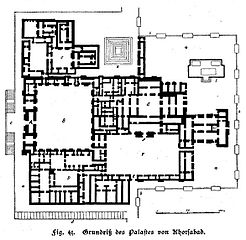 Planta del palacio de Khorsabad o Dur Sharrukin.[17]​