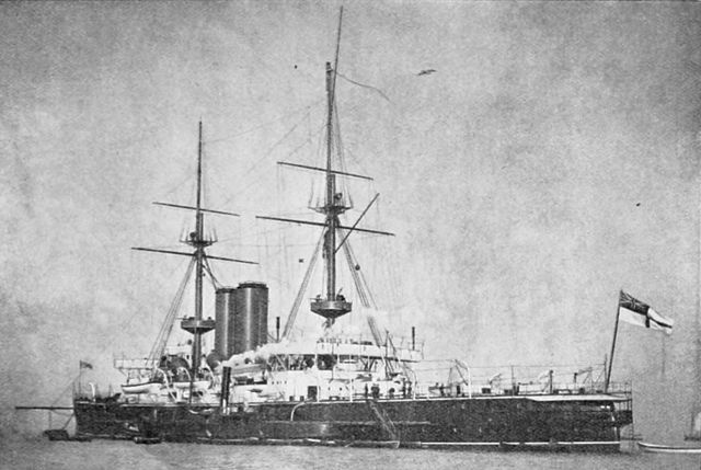 The battleship HMS Glory, Noel's flagship as Commander-in-Chief, China Station