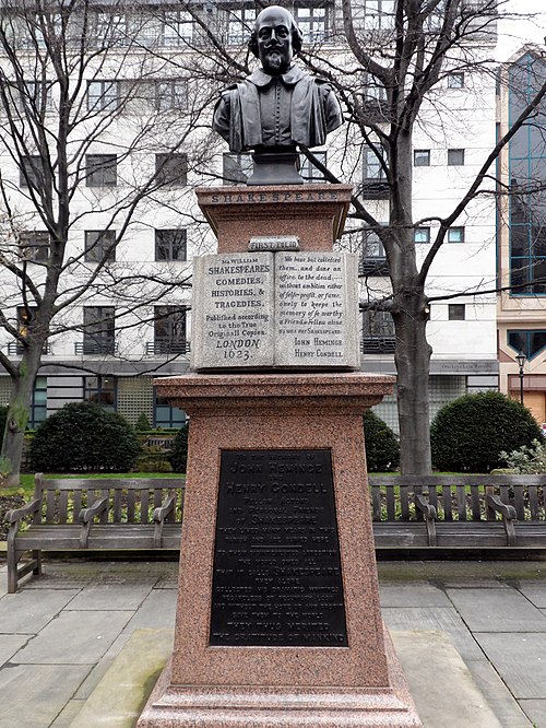 Memorial to John Heminges and Henry Condell, editors of the First Folio, at Bassishaw, London
