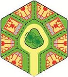 plan of a small courtyard neighbourhood.