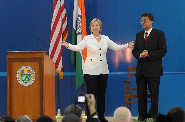 U.S. Secretary of State Hillary Clinton speaks at the University of Delhi, India 19 July 2009