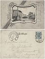 English: Historical postcard of Dolní náměstí with the Marian Column in Olomouc. Čeština: Historická pohlednice Dolního náměstí s mariánským sloupem v Olomouci.