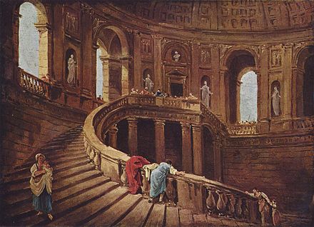 True Renaissance: The Villa Farnese: the curved staircase, tall segmented windows, and marble balustrading were all features frequently reproduced in the 19th century revival.