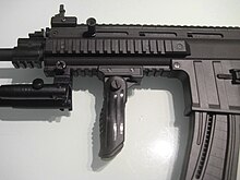 ISSC MK22 rifle with a vertical forward grip. ISSC MK22 .22 Cal Rifle (Picture 7).jpg