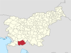 Расположение общины Илирска-Бистрица на карте Словении