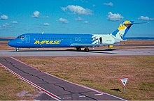 Impulse Airlines Boeing 717 in 2001 Impulse Airlines Boeing 717 Pryde.jpg