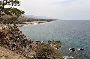 Blick auf den Bubble Beach von Inur Pilila aus