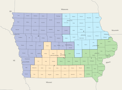 Iowa's Congressional Districts, 118th Congress.svg