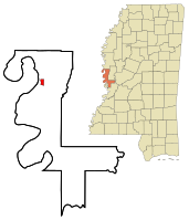 Location of Mayersville, Mississippi