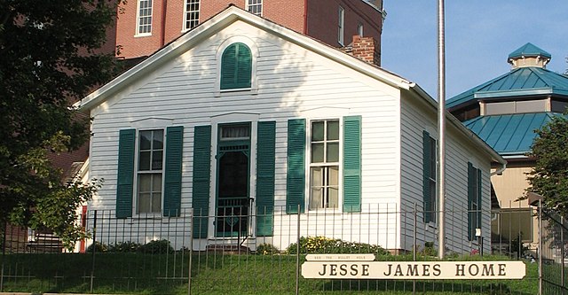 Jesse James's home in St. Joseph, where he was shot (currently at the grounds of the Patee House)
