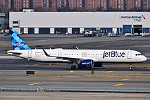 JetBlue Airways Airbus A321neo N2038J taxiing at JFK Airport.jpg